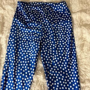 Goldsheep leggings blue with white polkadots Sz M